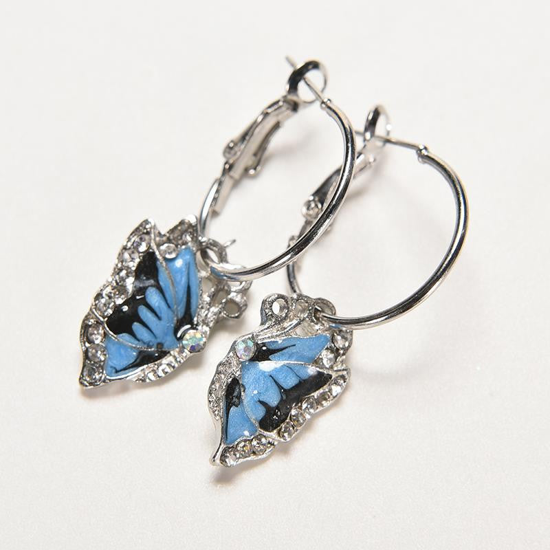 Women Crystal Butterfly Dangle Earrings Retro Gift For Women Jewerlry  J4U66