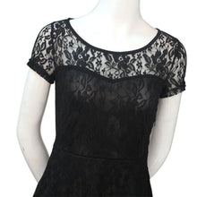 Women Floral Lace Dress Short Sleeve Party Casual Color Blue Red Black Mini Dresses Vestidos J4U66