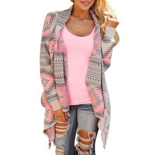 women irregular printed tops long sleeve zip up coat plus size sweatshirt m l green pink J4U66