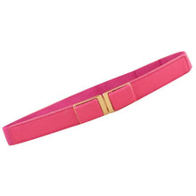 Women Ladies Fashion Thin Metal Buckle PU Leather Candy Color Corset Waist Belt P16 J4U66