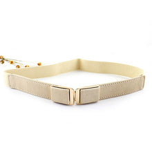 Women Ladies Fashion Thin Metal Buckle PU Leather Candy Color Corset Waist Belt P16 J4U66