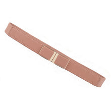 Women Ladies Fashion Thin Metal Buckle PU Leather Candy Color Corset Waist Belt P16 J4U66
