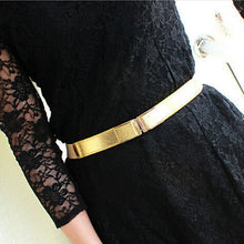 Women Ladies Fashion Thin Metal Buckle PU Leather Candy Color Corset Waist Belt P16 J4U66