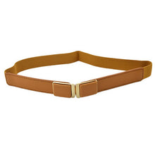 Women Ladies Fashion Thin Metal Buckle PU Leather Candy Color Corset Waist Belt P16 J4U66