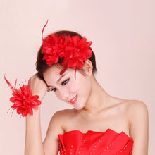 Women Ladies Flower Feather Bead Corsage Hair Clips Fascinator Bridal Hairband Brooch Pin J4U66