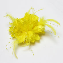 Women Ladies Flower Feather Bead Corsage Hair Clips Fascinator Bridal Hairband Brooch Pin J4U66