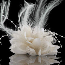 Women Ladies Flower Feather Bead Corsage Hair Clips Fascinator Bridal Hairband Brooch Pin J4U66