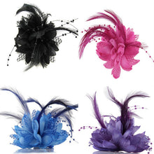 Women Ladies Flower Feather Bead Corsage Hair Clips Fascinator Bridal Hairband Brooch Pin J4U66
