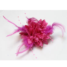 Women Ladies Flower Feather Bead Corsage Hair Clips Fascinator Bridal Hairband Brooch Pin J4U66