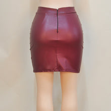 Women PU Leather Club Mini Slim Skirt Bodycon High Waist Pocket Pencil Skirt J4U66