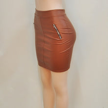 Women PU Leather Club Mini Slim Skirt Bodycon High Waist Pocket Pencil Skirt J4U66