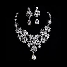 Women's Wedding Earrings Adjustable Pendant Necklace Jewelry Set SPCA J4U66