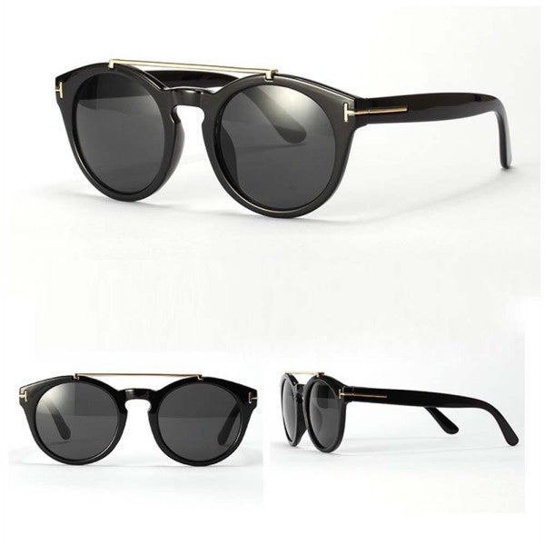 Womens Retro Dual Bridge Full Rim Sunglasses Metal Frame Eyeglasses Brand Designer Goggles  J4U66