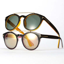 Womens Retro Dual Bridge Full Rim Sunglasses Metal Frame Eyeglasses Brand Designer Goggles  J4U66