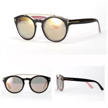 Womens Retro Dual Bridge Full Rim Sunglasses Metal Frame Eyeglasses Brand Designer Goggles  J4U66