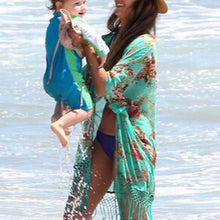 Womens Sexy Chiffon Tassels Cardigan Kaftan Bikini Cover UP Beach Dress Swimwear J4U66