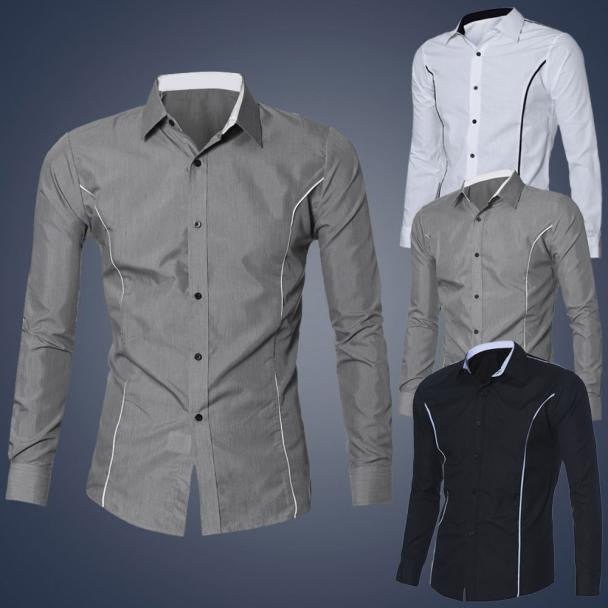 Fashion Mens Luxury Long Sleeve Casual Slim Fit Stylish Dress Shirts Shirt Tops Tees  J4U66
