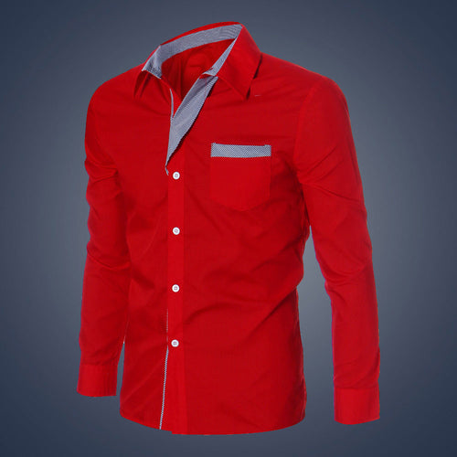 Casual Fashion Mens Luxury Long Sleeve Casual Slim Fit Mens shirt Stylish Dress Shirts J4U66