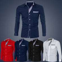 Casual Fashion Mens Luxury Long Sleeve Casual Slim Fit Mens shirt Stylish Dress Shirts J4U66