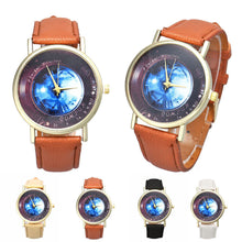 style Casual Fashion Women Men Fresh Blue Dial Pattern Students Watch relogio feminino J4U66