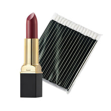 12-ColorMakeup Matte Lipstick Lip Gloss Pencil Long Lasting lipgloss+One-Time 50pc Black Lip Gloss Brush J4U66