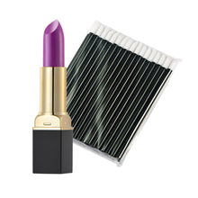 12-ColorMakeup Matte Lipstick Lip Gloss Pencil Long Lasting lipgloss+One-Time 50pc Black Lip Gloss Brush J4U66