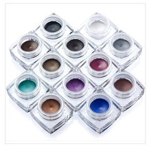 12 ColorsMakeup Long-lasting Multi-color Eyeliner Cream Combination Eyeliner+50pc Eyeliner Brush Cosmetic Tools J4U66