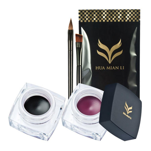 2pc Eye Liner Brushes Waterproof Eyeliner Pearlescent Matte Eye Liner Make Up Brush Set Kit  J4U66