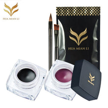 2pc Eye Liner Brushes Waterproof Eyeliner Pearlescent Matte Eye Liner Make Up Brush Set Kit  J4U66