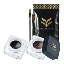 2pc Eye Liner Brushes Waterproof Eyeliner Pearlescent Matte Eye Liner Make Up Brush Set Kit  J4U66