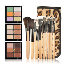 6-Color Concealer +12 Leopard Grain Makeup Brush Make-Up Combination Of Logs Cosmetic Tools maquiagem- J4U66