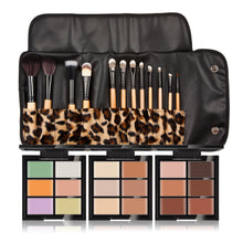 6-Color Concealer +12 Leopard Grain Makeup Brush Make-Up Combination Of Logs Cosmetic Tools maquiagem- J4U66