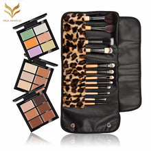 6-Color Concealer +12 Leopard Grain Makeup Brush Make-Up Combination Of Logs Cosmetic Tools maquiagem- J4U66