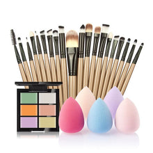 6-Color Concealer Contour Palette+20 Makeup Brush + Water Puff Puff Powder Puff Cosmetic Tools maquiagem- J4U66