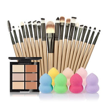 6-Color Concealer Contour Palette+20 Makeup Brush + Water Puff Puff Powder Puff Cosmetic Tools maquiagem- J4U66