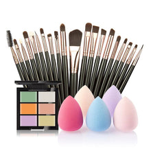6-Color Concealer Contour Palette+20 Makeup Brush + Water Puff Puff Powder Puff Cosmetic Tools maquiagem- J4U66