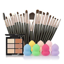 6-Color Concealer Contour Palette+20 Makeup Brush + Water Puff Puff Powder Puff Cosmetic Tools maquiagem- J4U66