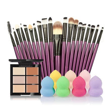 6-Color Concealer Contour Palette+20 Makeup Brush + Water Puff Puff Powder Puff Cosmetic Tools maquiagem- J4U66