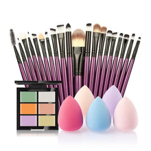 6-Color Concealer Contour Palette+20 Makeup Brush + Water Puff Puff Powder Puff Cosmetic Tools maquiagem- J4U66