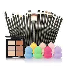6-Color Concealer Contour Palette+20 Makeup Brush + Water Puff Puff Powder Puff Cosmetic Tools maquiagem- J4U66