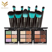 6-Color Concealer Primer +10 Black Handle With a Blue Head Makeup Brush Cosmetic Tools maquiagem- J4U66