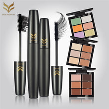 Fashion Professional Make-Up 6-Color Concealer Primer + 3D Fiber Mascara Cosmetic Tools maquiagem- J4U66