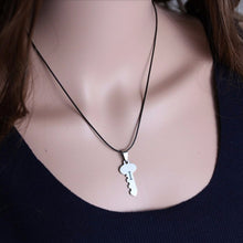 I Love You Couple Necklaces Set Lock Key Matching Heart Stainless Steel Pendant Necklace for Couples /2Pcs J4U66