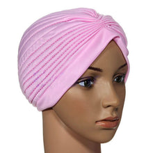 indian cap pleated headwrap turban stretchy band hats for women cloche chemo hijab beanies J4U66