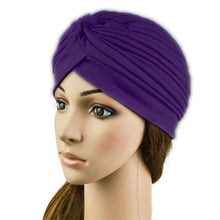 indian cap pleated headwrap turban stretchy band hats for women cloche chemo hijab beanies J4U66