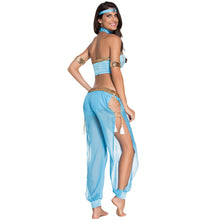 indian women belly dance costumes set crop top sheer pants lace up sequin tassel splits sexy cropped bollywood dance costumes J4U66