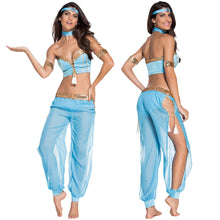 indian women belly dance costumes set crop top sheer pants lace up sequin tassel splits sexy cropped bollywood dance costumes J4U66