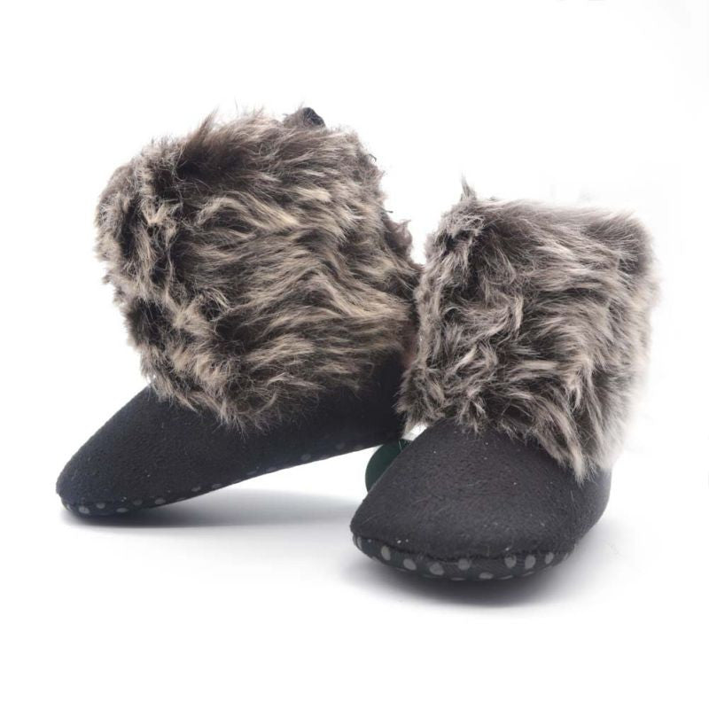 Infant Baby Fleece Snow Boots Toddler Kids Wool Fur Shoes Prewalker 0-18M Y2 J4U66