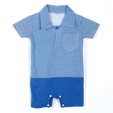 Infant Boys Lapel Playsuit Short Sleeve Baby Kids Cotton Jumpsuit Fashion J4U66