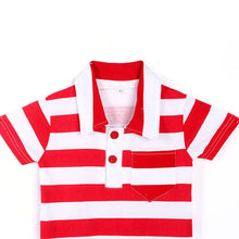 Infant Boys Lapel Playsuit Short Sleeve Baby Kids Cotton Jumpsuit Fashion J4U66